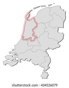 Map - Netherlands, North Holland