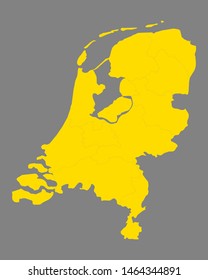 Map of Netherlands on grey