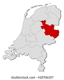 Map - Netherlands, Overijssel