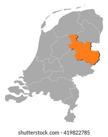 Map - Netherlands, Overijssel
