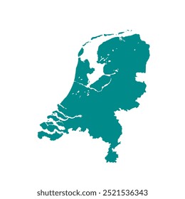Map of Netherlands, sign silhouette. World Map Globe. Vector Illustration isolated on white background. Europe continent.