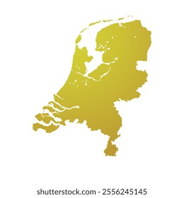 Map of Netherlands, sign silhouette. World Map Globe. Vector Illustration isolated on transparent background. Europe continent.