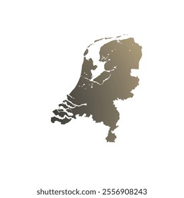 Map of Netherlands, sign silhouette. World Map Globe. Vector Illustration isolated on transparent background. Europe continent.