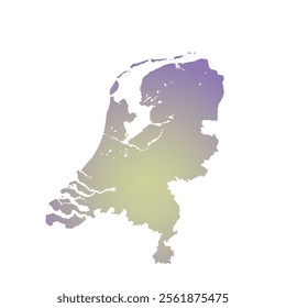 Map of Netherlands, sign silhouette. World Map Globe. Vector Illustration isolated on transparent background. Europe continent.