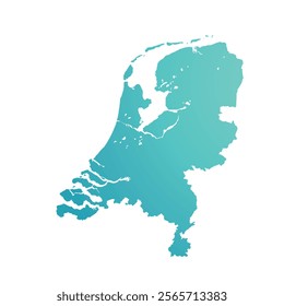 Map of Netherlands, sign silhouette. World Map Globe. Vector Illustration isolated on transparent background. Europe continent.