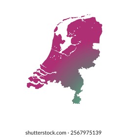 Map of Netherlands, sign silhouette. World Map Globe. Vector Illustration isolated on transparent background. Europe continent.