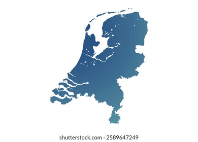 Map of Netherlands, sign silhouette. World Map Globe. Vector Illustration isolated on transparent background. Europe continent.