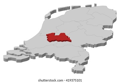 Map - Netherlands, Utrecht - 3D-Illustration