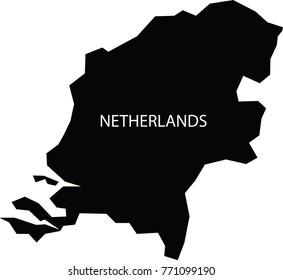 Map of Netherlands vector black on white background