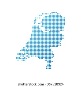 Map of Netherlands, Vector Icon in blue modern style