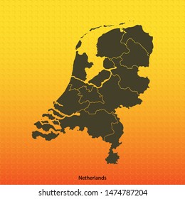 map of Netherlands . vector illustration