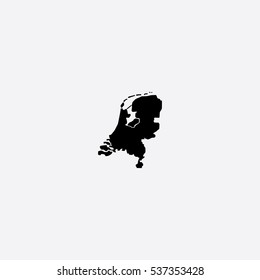 Map of Netherlands Vector Illustration Silhouette Design