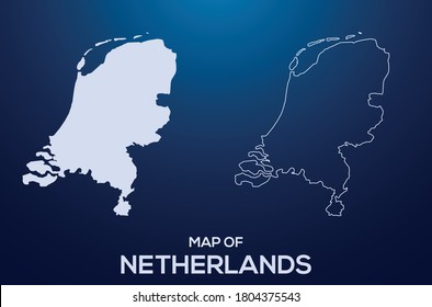 Mapa de la silueta vectorial de los Países Bajos archivo aislado.Diseño abstracto, Ilustración de silueta detallada alta. Archivo completo editable neerlandés del vector eps para cualquier uso.