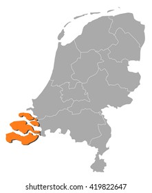 Map - Netherlands, Zeeland
