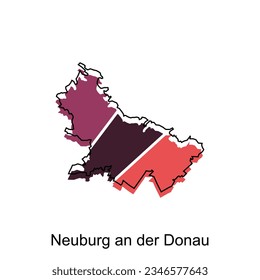 map of Neuburg An Der Donau vector design template, national borders and important cities illustration