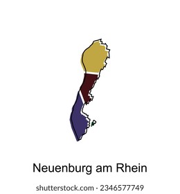 map of Neuenburg Am Rhein vector design template, national borders and important cities illustration