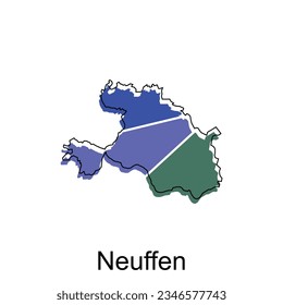 Karte von Neuffen, Weltkarte, internationale Vektorvorlage mit Skizze-Stil einzeln auf weißem Hintergrund