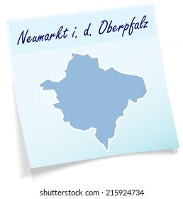 Map of Neumarkt as sticky note in blue