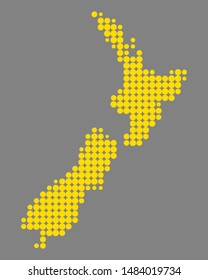 Map of Neuseeland on grey