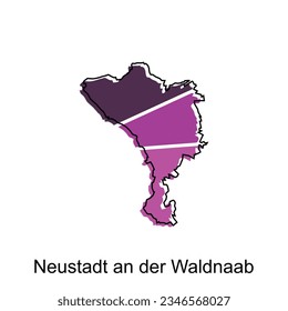 Map of Neustadt An Der Waldnaab geometric colorful illustration design template, Germany country map on white background vector