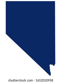 Map of Nevada in blue colour