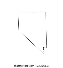 Map of Nevada on white background. Vector.