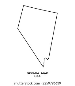 Map of NEVADA, Map of NEVADA with an outline, Map of USA state NEVADA Vector Illustration, USA.
