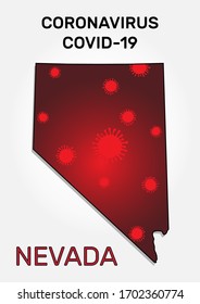 Map of Nevada state and coronavirus infection
