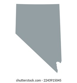 Map of the Nevada state in grey color isolated on white background. Vector illustration