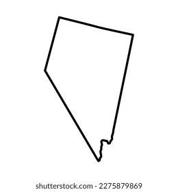 Map of Nevada is a state of United States. Editable stroke. Vector illustration.