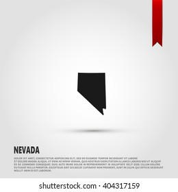 Map of the Nevada state. Vector illustration design element. Flat style design icon.