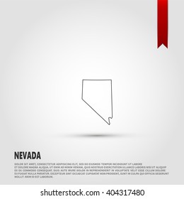 Map of the Nevada state. Vector illustration design element. Flat style design icon.