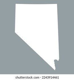 Map of the Nevada state in white color isolated on grey background. Vector illustration