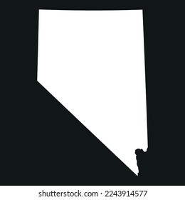 Map of the Nevada state in white color isolated on black background. Vector illustration