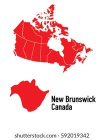Map of New Brunswick Canada