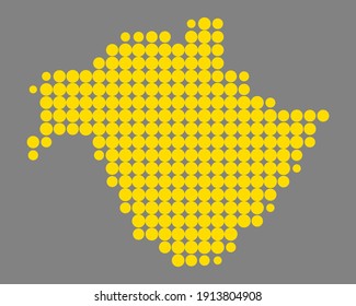 Map of New Brunswick on gray