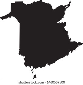 map of New Brunswick state in Canada