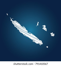 Map of New Caledonia, Drawing map on blackboard of New Caledonia. drawn on chalkboard with scribbled map of New Caledonia can be use for education. vector illustration.