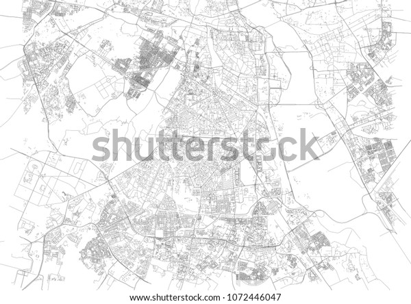 Map New Delhi Satellite View City Stock Vector (Royalty Free ...