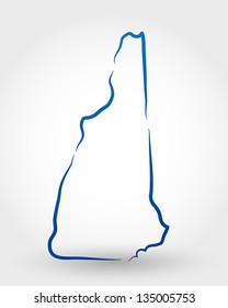 map of new hampshire. map concept