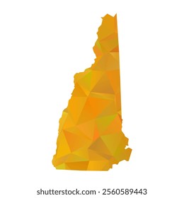 Map of New Hampshire - Gold Polygonal Design For Your. Vector illustration eps 10.