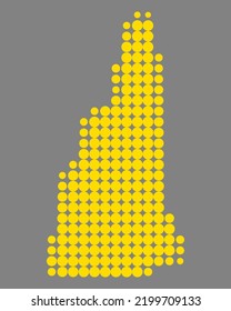 Map of New Hampshire on gray