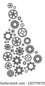 Map of New Hampshire State created with gray wheel symbols. Vector abstract collage of map of New Hampshire State with technical symbols. Engineering flat design for industry posters.
