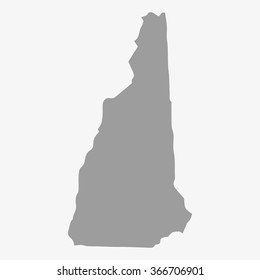 Map  of New Hampshire State in gray on a white background