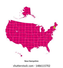 map of new Hampshire. vector illustration