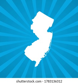 Map of New Jersey blue comic pop art vector.