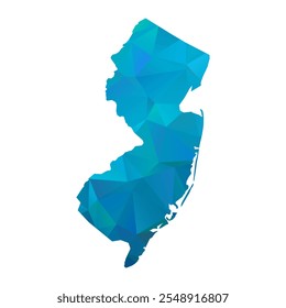 Map of New Jersey - Blue Polygonal Design For Your. Vector illustration eps 10.
