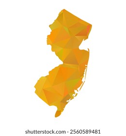 Map of New Jersey - Gold Polygonal Design For Your. Vector illustration eps 10.