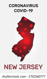 Map of New Jersey state and coronavirus infection