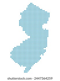 Map of New Jersey state from dots